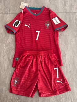 Kids Portugal World Cup Ronaldo 7 Home Full Kit with Shorts for ages 5-13 yo