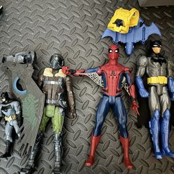 Batman Spiderman Falcon 12” Figures Superhero Toys