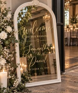 Welcome Mirror Wedding Decals