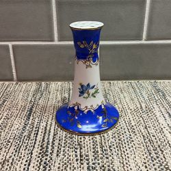 Vintage Cobalt Blue Floral Porcelain Hat Pin Holder by KPM