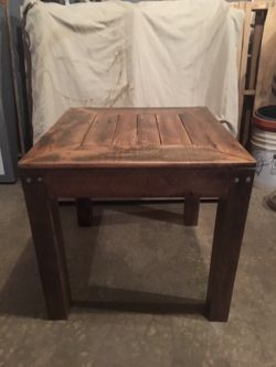 Reclaimed wood end table