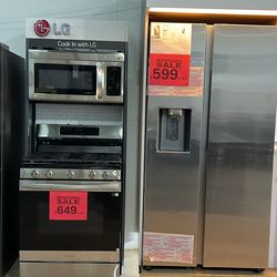 Microwave- Refrigerator - Gas Range- Stove