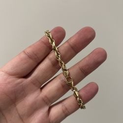 14Kt Solid Rope Bracelet 