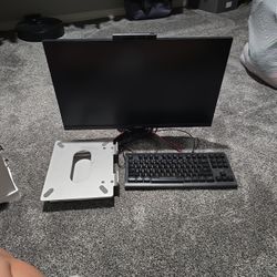 Computer Monitor, Keyboard, And Laptop Stand