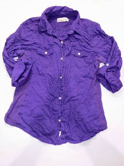 Old Navy Purple Button Down Shirt Women's Size Medium