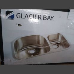 New Glacier Bay Double Kitchen Sink 16 Guage