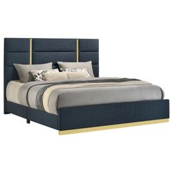 Bed Blue And Gold King Or Queen 
