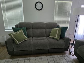 Dual Power Reclining Sofa and Loveseat