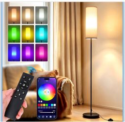 Floor Lamps for Living Room - Standing Lights with Remote and App with Music Sync Function - Colors Changing And Dimmable Corner Tall Lamp - For Bedro