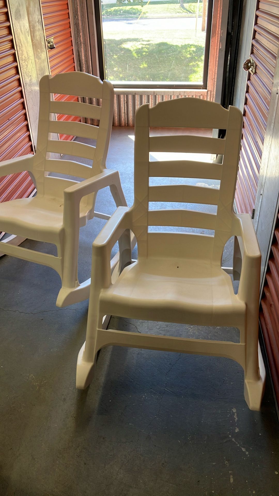 Two Garden Rocking Chairs (white)