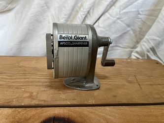 Vintage Pencil Sharpener Berol Giant APSCO  Hand Crank School Office Desk