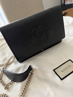 Gucci Soho black leather chain shoulder/crossbody