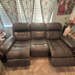 Dark Grey Power Reclining Sofa 