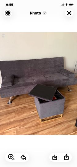 Selling Sofa Futon w storage stool