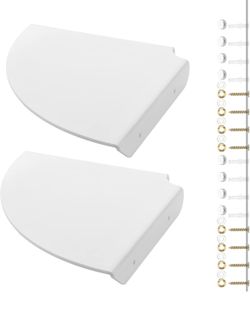 (2) Acrylic Corner Shelves - White