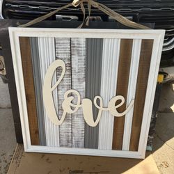 Love Wood Frame 35”x35”