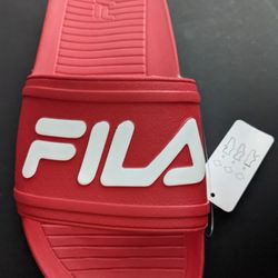 Women's Red New Fila Slide Size 10
