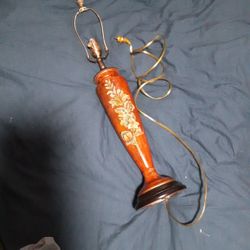 Handpainted Red Floral Oriental Accent Since 1880 Table Lamp