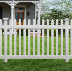 WamBam All American Flat Picket Fence, White Vinyl DIY No Dig Kit