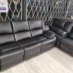 ASHLEY - CALDERWELL RECLINING SOFA & LOWESEAT W/CONSOLE