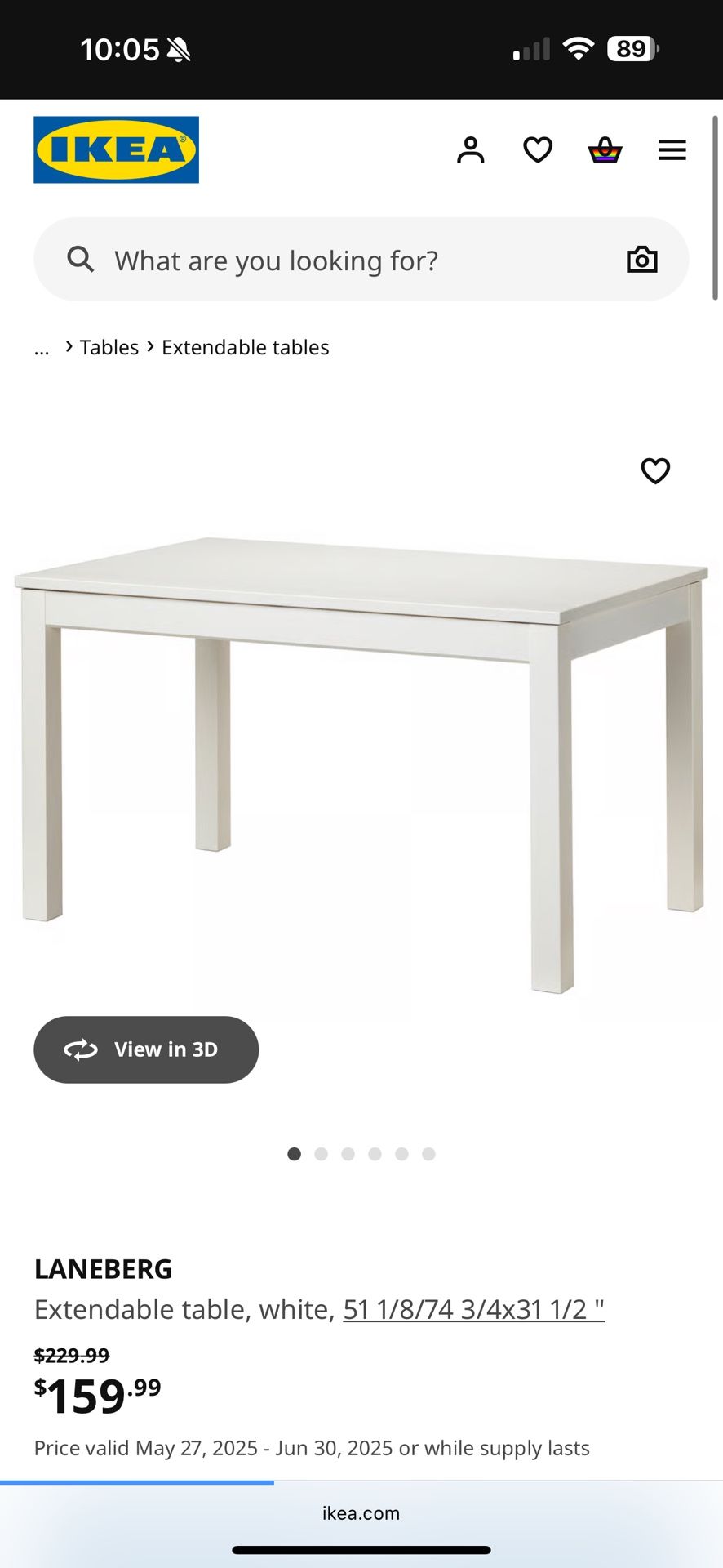 IKEA LANEBERG Extendable Dining Table With 4 Chairs