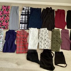 Women’s Clothing Lot XS S 2 Clothes Dress Pants Skirts Shorts Leggings Career Work 