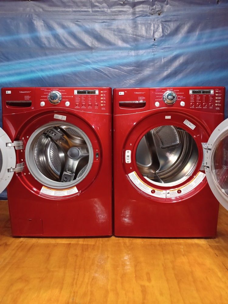 Red LG Washer And Electric Dryer Free Delivery And Installation With A 90 Days Warranty