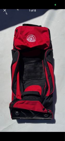 NEW Rolling Baseball/Softball Catcher’s Gear Bag with Wheels – Red & Black