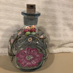 Light Blue Pained  Bottle .