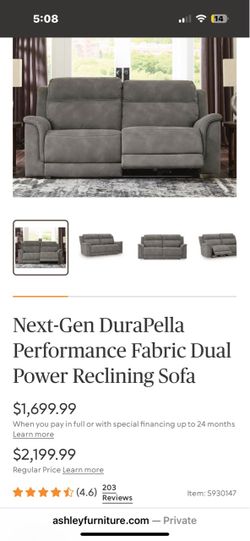 Power Reclining sofa and love seat