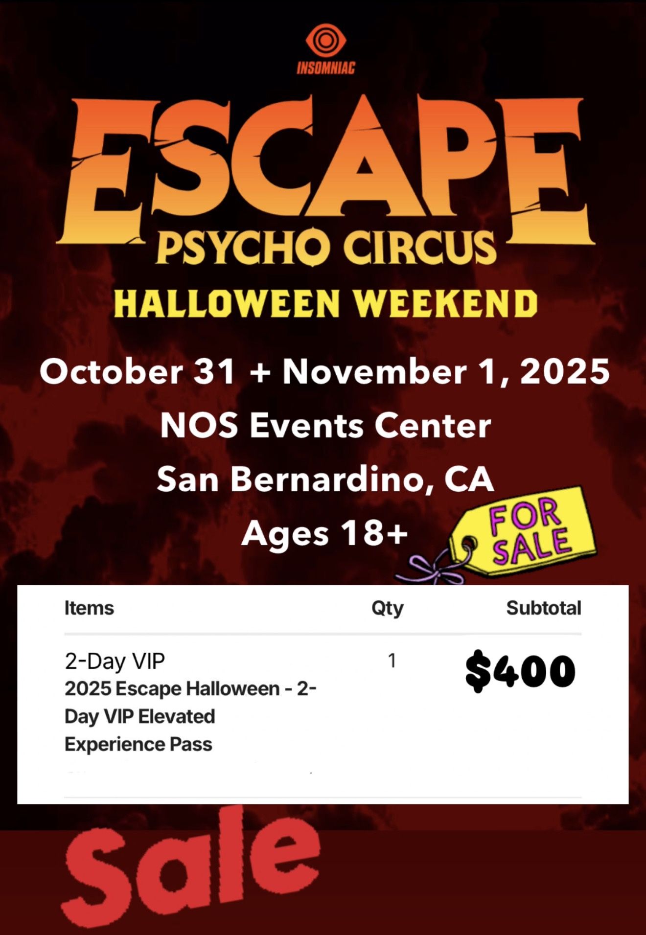 Escape Psycho Circus Halloween Weekend