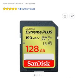 SANDISK - 128GB Extreme PLUS SD