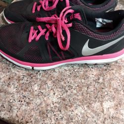Pink Black Silver Women's Nikes Size 10