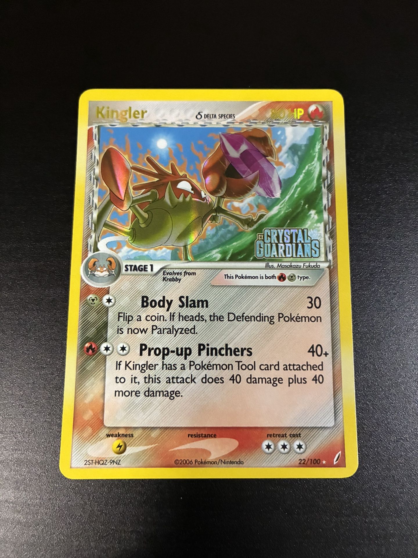 Kingler Delta Species Ex Crystal Guardians - Stamped Reverse Holo - Near Mint