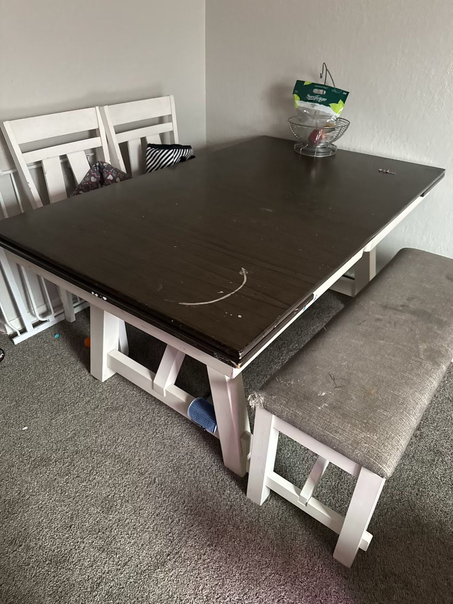 Wooden Table And Chairs And Bench 