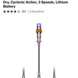 Dyson V15s Detect Submarine Cordless Stick Vacuum: Multi-Surface, Bagless, Wet/ Dry, Cyclonic Action, 3 Speeds, Lithium Battery 