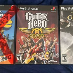PS2 Games. Guitar Hero Aerosmith, Pirates Of Caribbean At World Ends