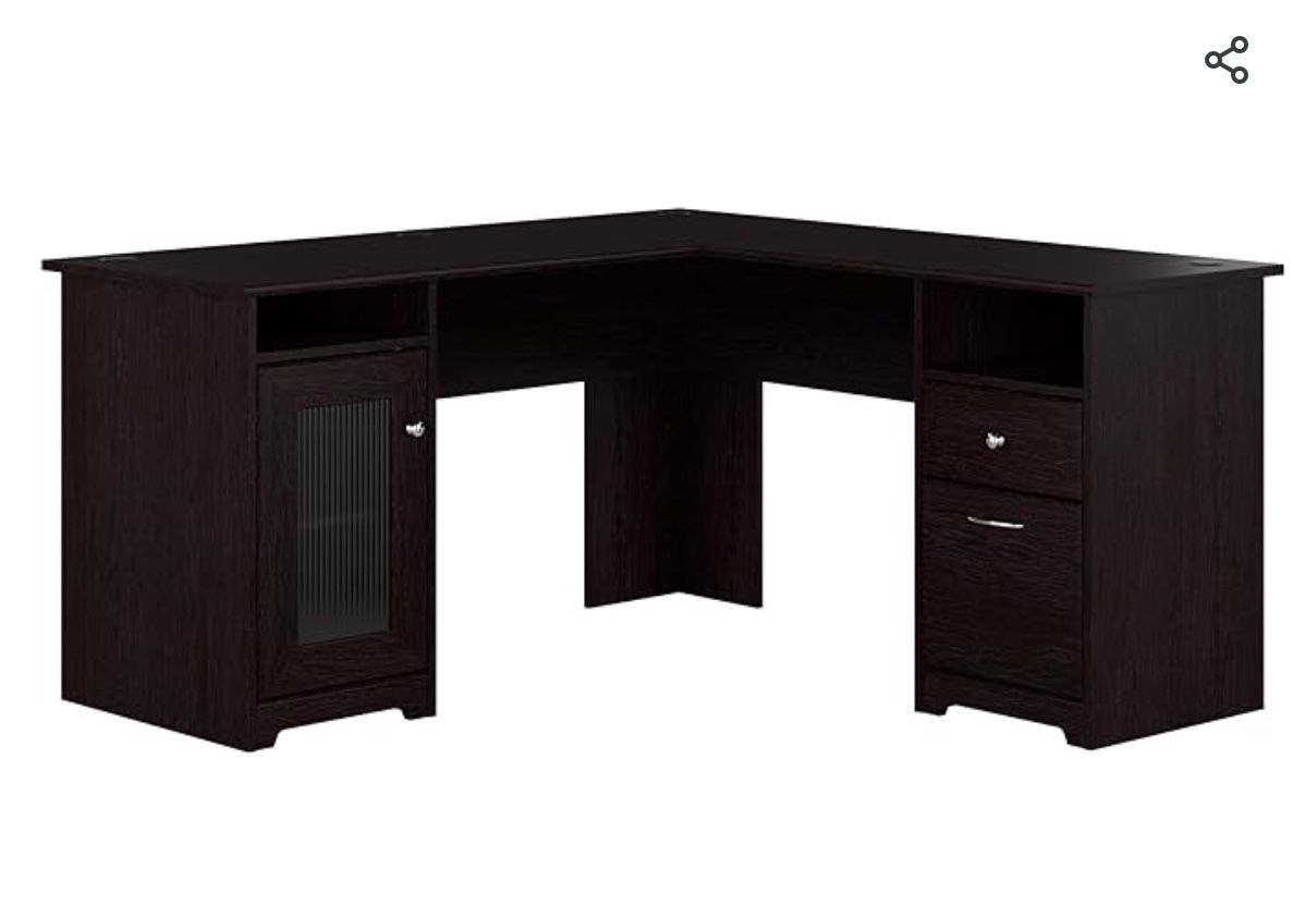 Bush Furniture Cabot L Shaped Desk, Espresso Oak 