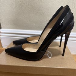 Christian Louboutin Black Leather Heels Size 40