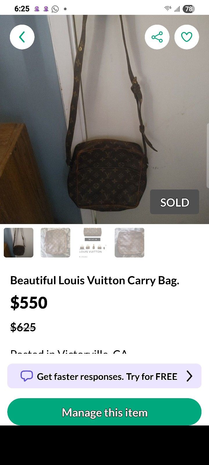 Beautiful Louis Vuitton Carry Bag.