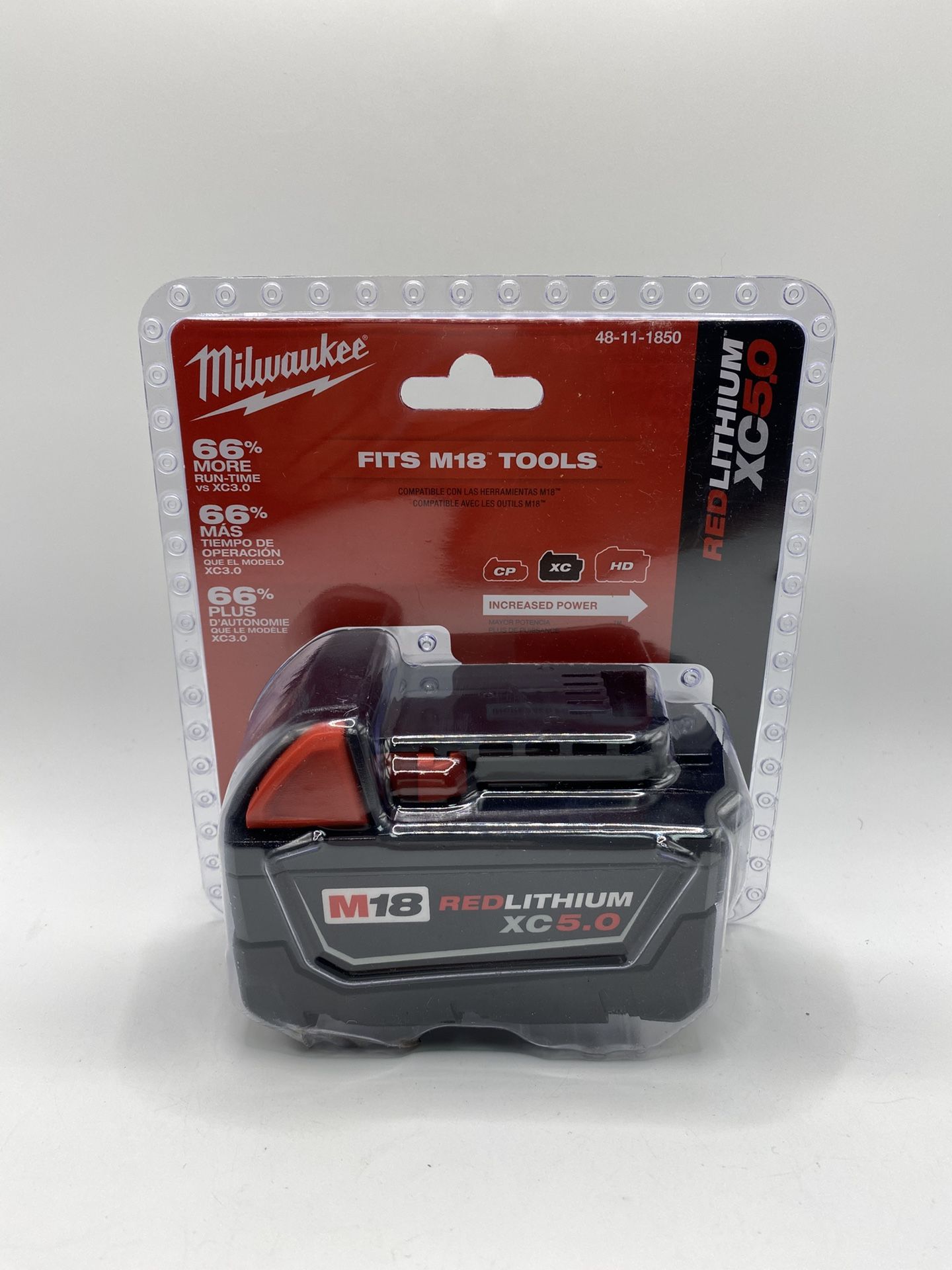 New Milwaukee 48-11-1850 Battery M18 18V 18 Volt XC 5.0 Ah Red Lithium Ion