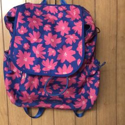 Vera Bradley Pink Blue Floral Backpack Good Condition