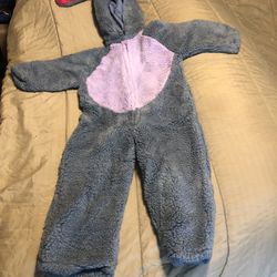Disney Children’s Eyeore Halloween Costume Size 4-6T Tear Away Tail Warm