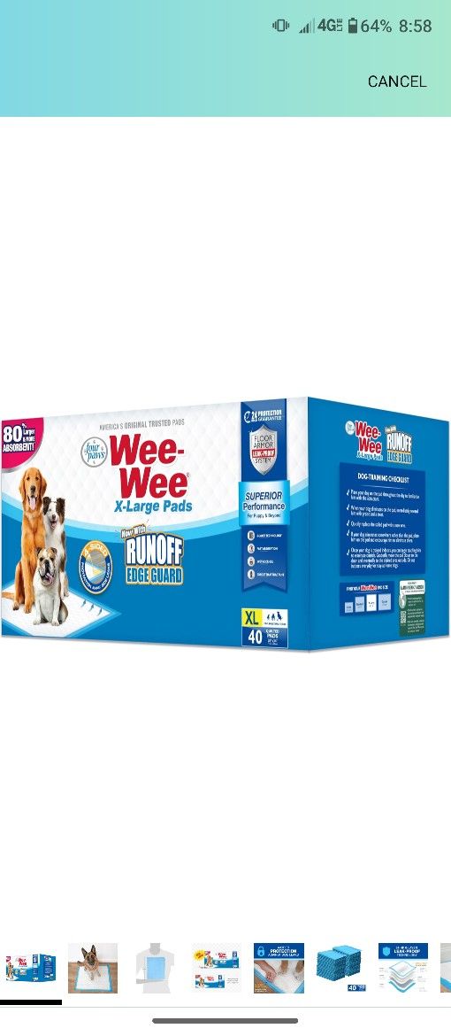 XL Wee Wee Pads (74 Pads)