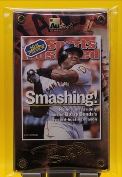 2001 Sports Illustrated Barry Bonds Smashing! 24K Signature Card, SI-S5-01