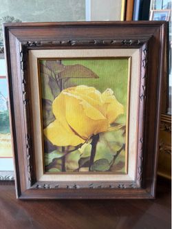 Vintage oil on canvas flower 🌼 19 by 16