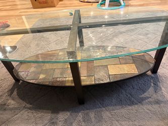 Heavy glass mosaic coffee table