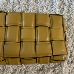 Bottega Veneta Yellow Leather Purse New