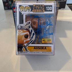 Star Wars Ahsoka 130 Funko Pop Signed By Ashley Eckstein With Quote
