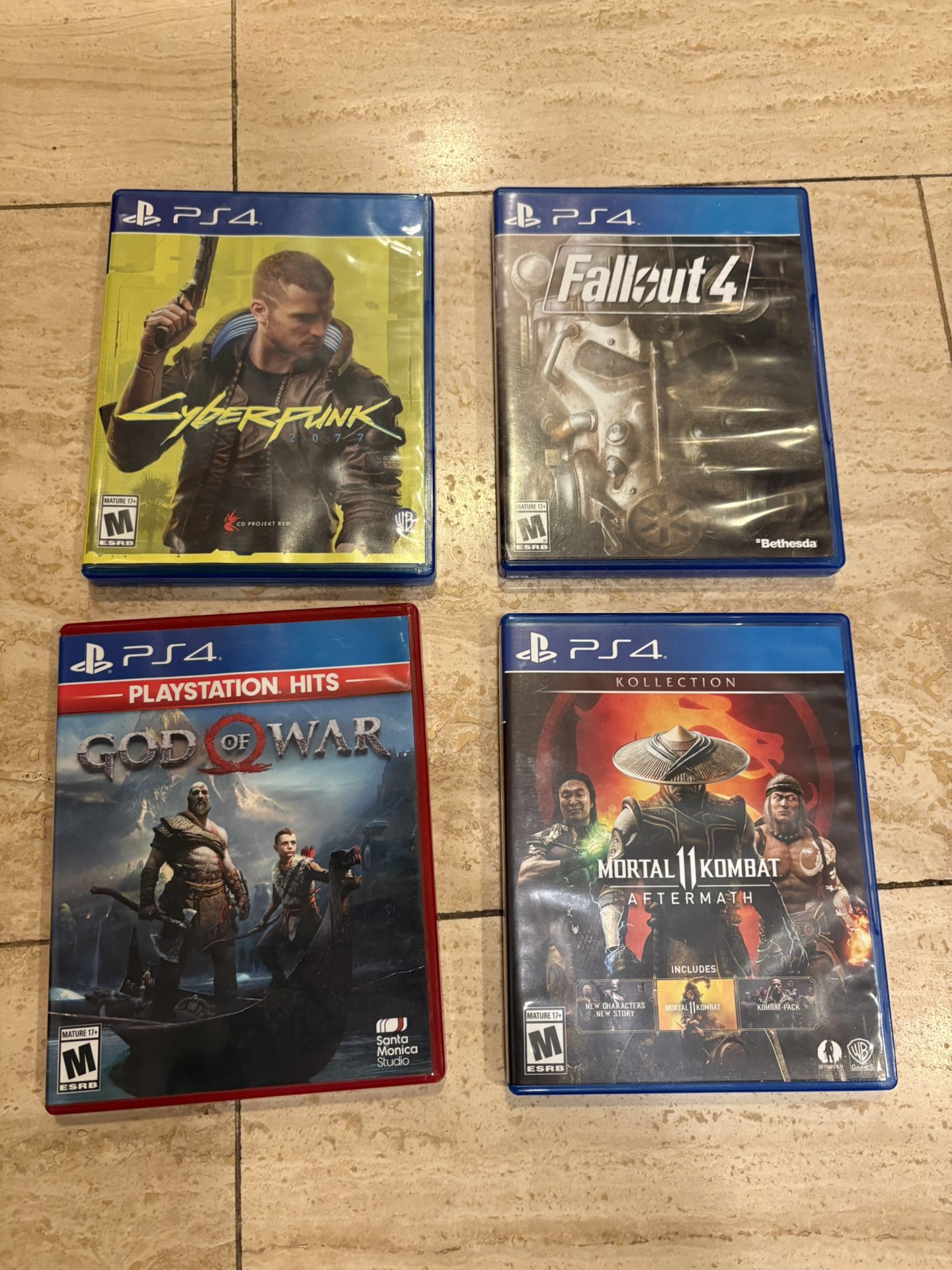 PS4 Videogames - Cyberpunk, God Of war, Fallout, Mortal Kombat